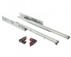Комплект направляющих Soft-Close скрытого монтажа Firmax Simple, L=400мм, полного выдвижения, для ЛДСП 16 мм с доводчиком, (2 направляющие + 2 крепления), FRM0380.SF40
