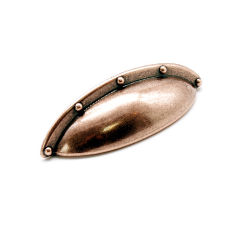 Ручка-ракушка Shell, Состаренная медь, 64/92 мм, Аутентик, Metakor, Бельгия